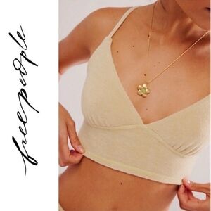 Free People Yellow Terry Crop Top